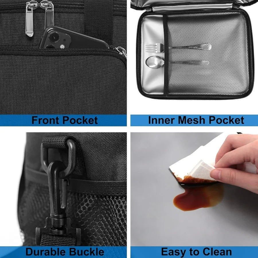 Leakproof Lunch Cooler Bag with Adjustable Strap Freezable Insulated Lunch Tote