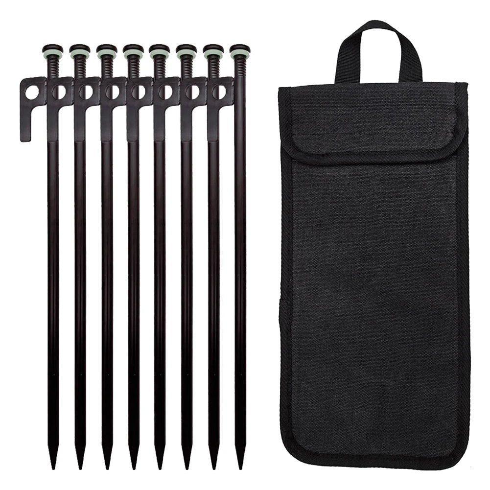 4/8Pcs  Forged Steel Tent Pegs Heavy Duty Ground Stakes 30cm Camping Tent Spikes with Storage Bag