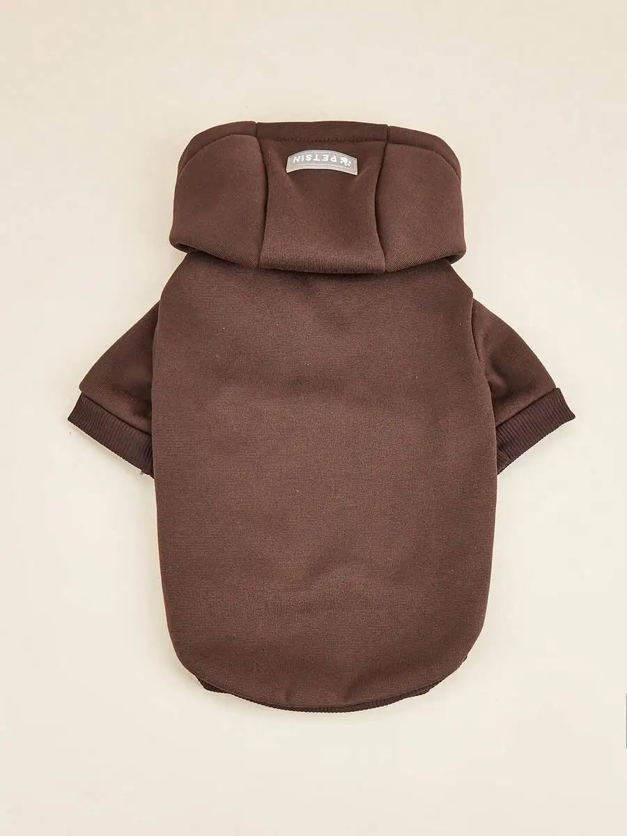 Orange Solid Color Pet Hoodie for Dogs – Cozy All-Season Wear