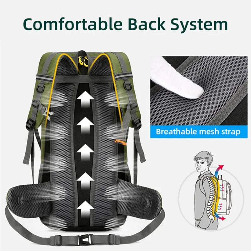50L Travel Rucksack Waterproof Outdoor Sports Climbing Mountaineering Bag Luggage
