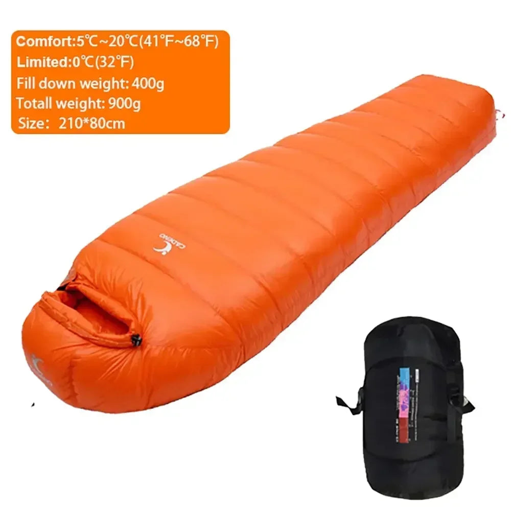 Outdoor Camping White Duck Down Sleeping Bag Ultralight