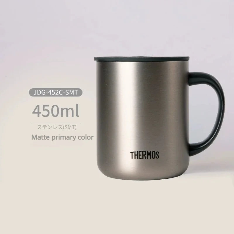 THERMOS Mug 450ml Handle Mug, Keep Cold & Keep Hot Stainless Steel Thermos,