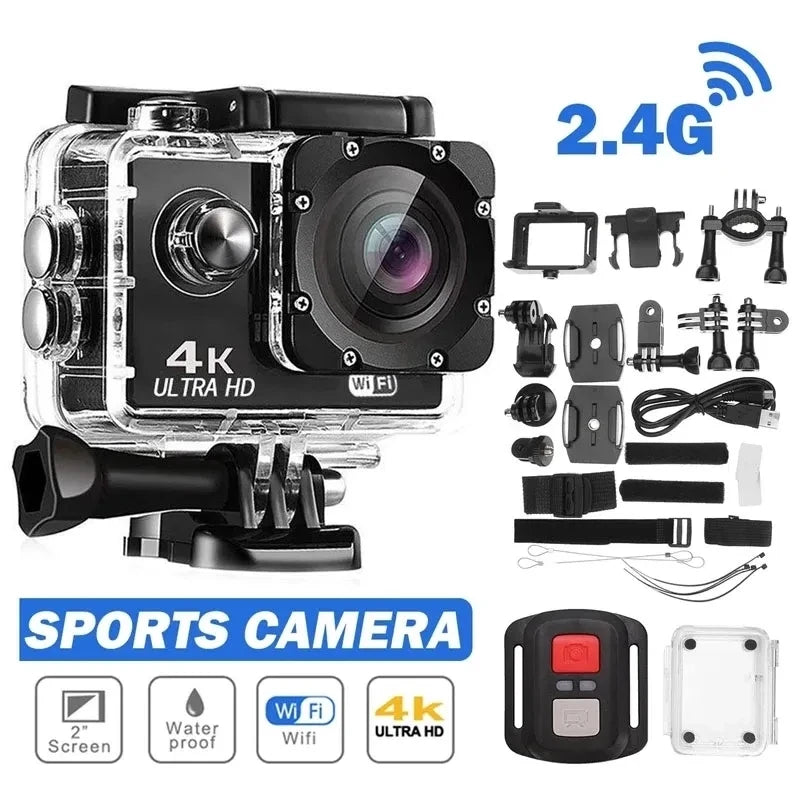 Action Camera Ultra HD 4K/30fps WiFi 2.0-inch 170D Underwater Waterproof Video Recorder